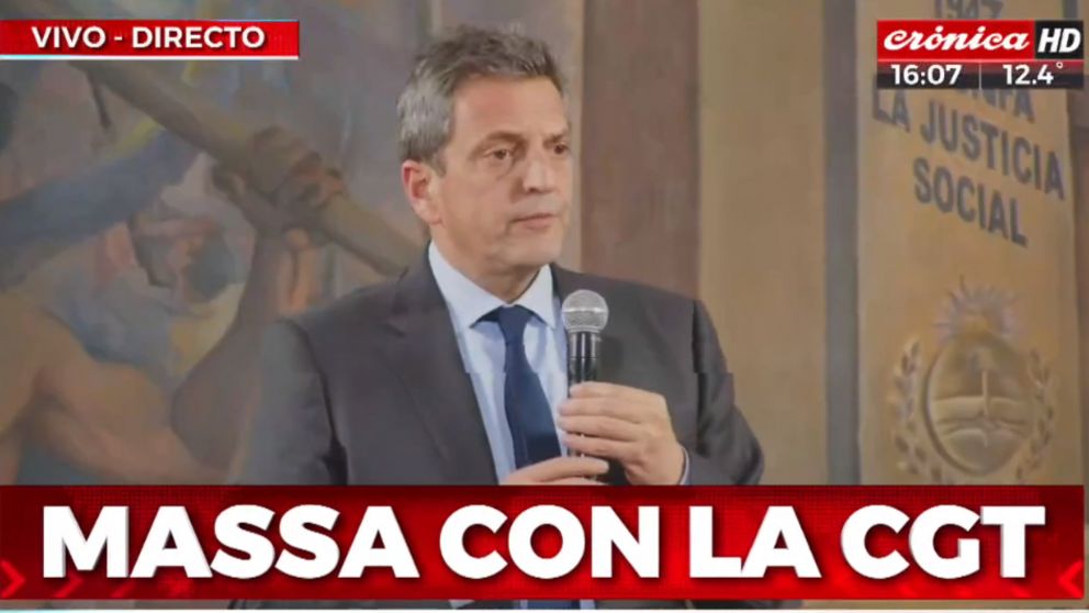 Sergio Massa con la CGT: "Tenemos que mirar para adelante entendiendo de donde partimos".