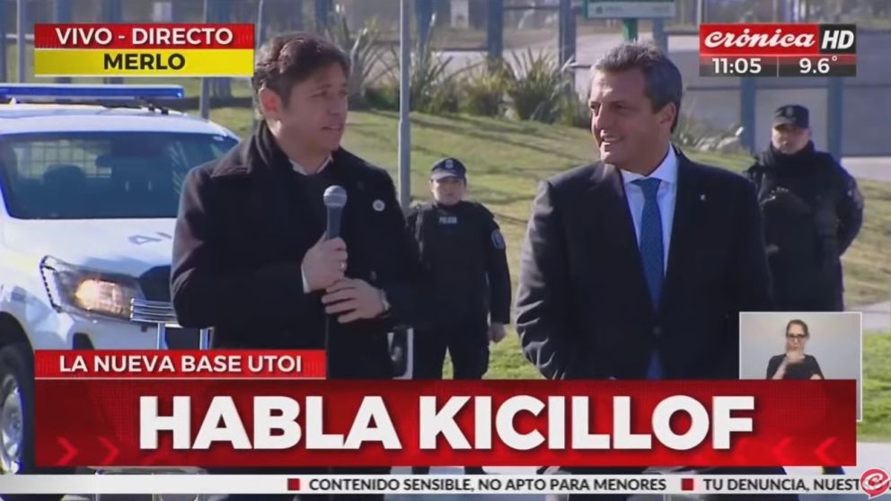 En Merlo, Axel Kicillof se mostró junto con Sergio Massa, ministro de Economía y precandidato presidencial.