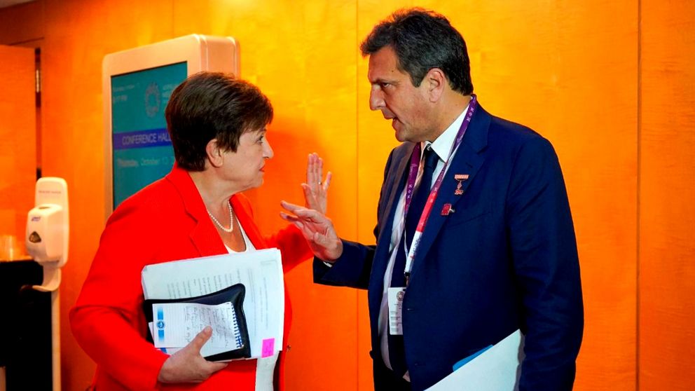 Sergio Massa junto a Kristalina Gueorguieva.