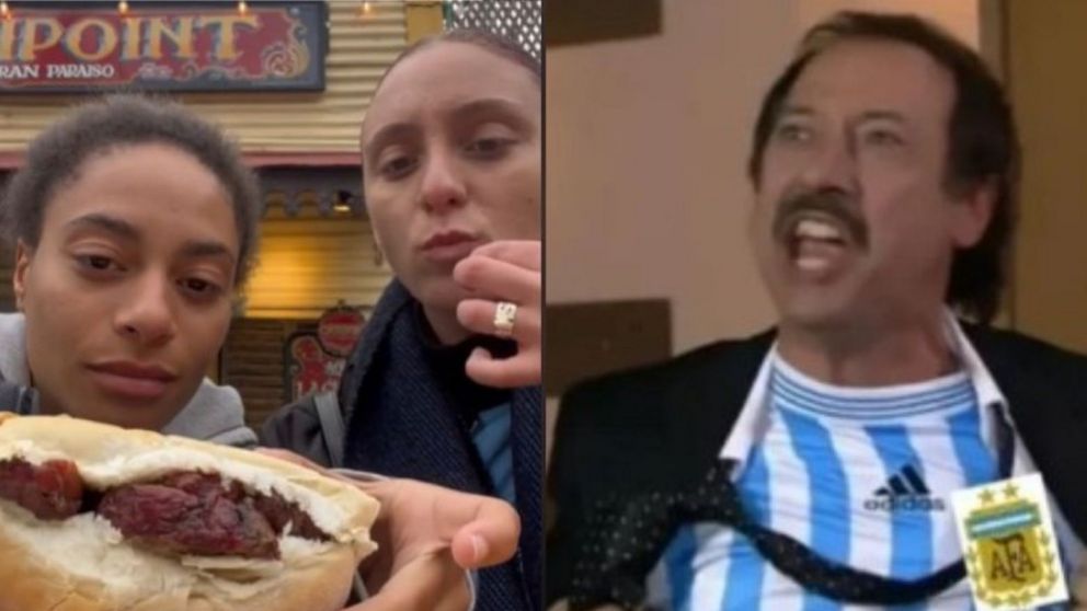 Yanqui probó el sándwich de bondiola por primera vez y su reacción se hizo viral.