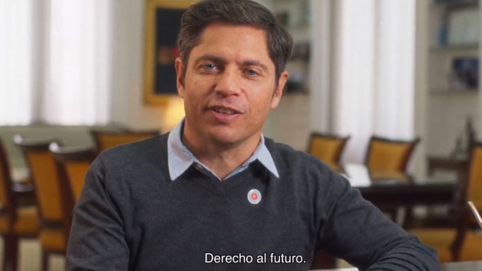 "Derecho al futuro", el slogan de Axel Kicillof.