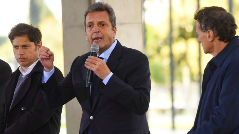 Sergio Massa junto a Kicillof y Katopodis en San Martín.