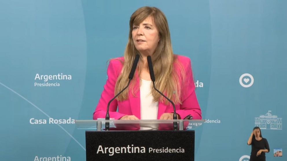 La portavoz presidencial, Gabriela Cerruti (Captura de video).