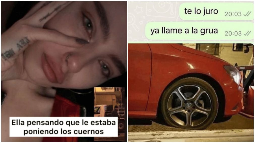 El curioso chat entre novios y la insólita "doble grúa" que es viral (Twitter).