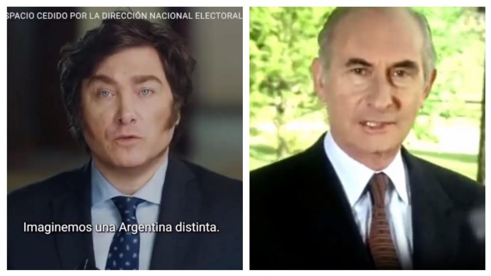 Javier Milei y Fernando De la R�a en sendos spots.