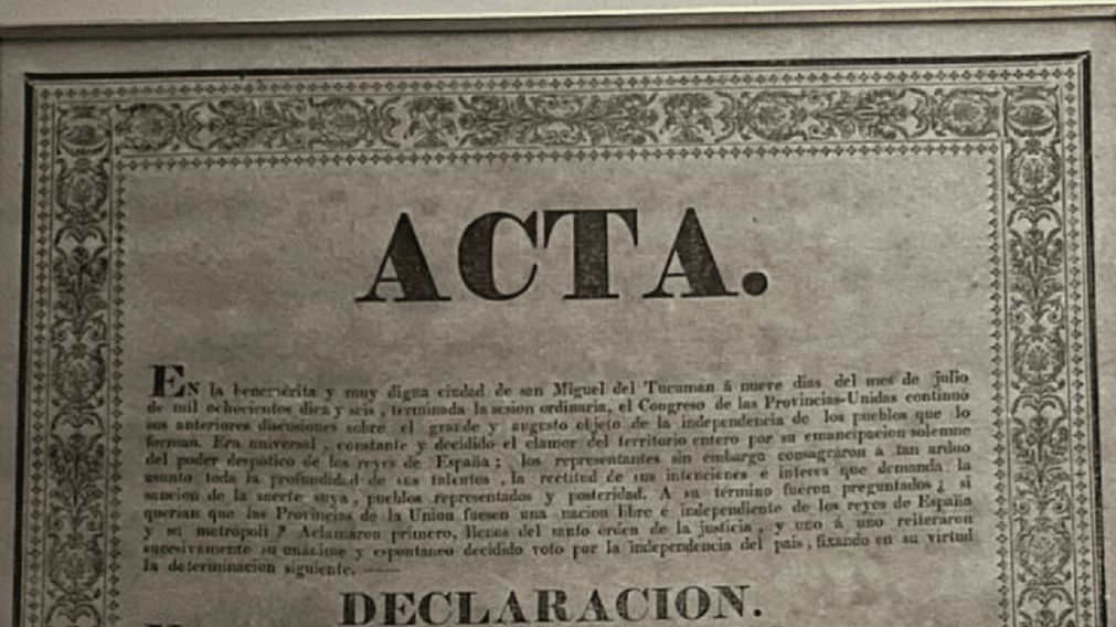 La Aduana recuperó una copia histórica del acta de 1816 que declara la Indepencia Argentina.