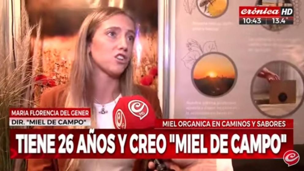 María Florencia tiene su propia empresa dedicada a la miel (Captura de TV).