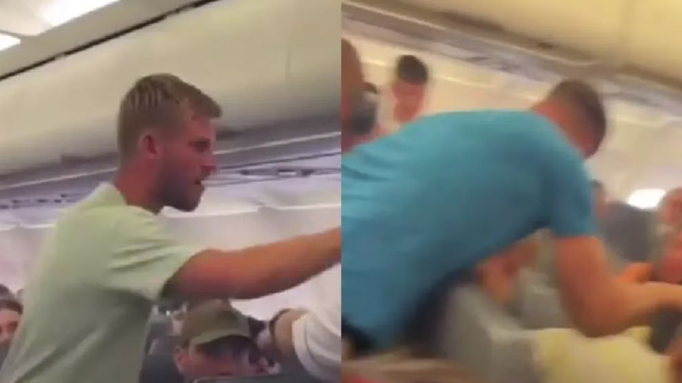 Un boxeador de 27 años fue detenido luego de intentar abrir la puerta de emergencia de un avión (Imagen redes sociales).