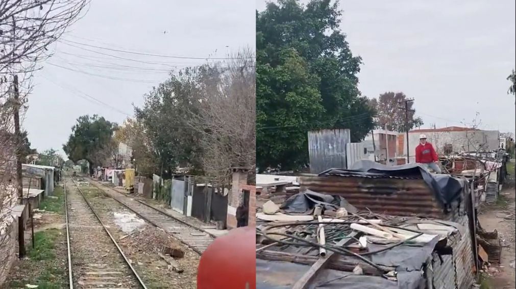 Un chico atacó a piedrazos a un tren del sur de Rosario (Imagen captura vídeo).