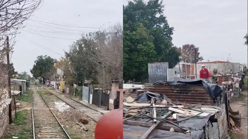 Un chico atacó a piedrazos a un tren del sur de Rosario (Imagen captura vídeo).