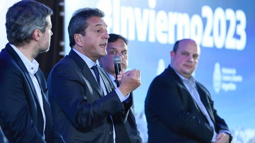 Sergio Massa, en la presentaci�n de las vacaciones de invierno (T�lam).