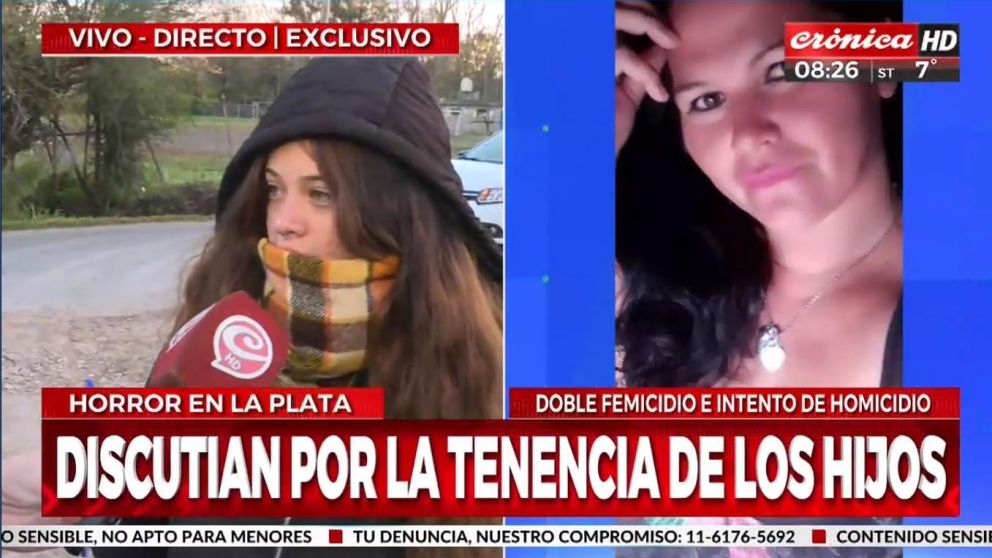 La hija de una de las víctimas del doble femicidio en La Plata (Crónica HD).