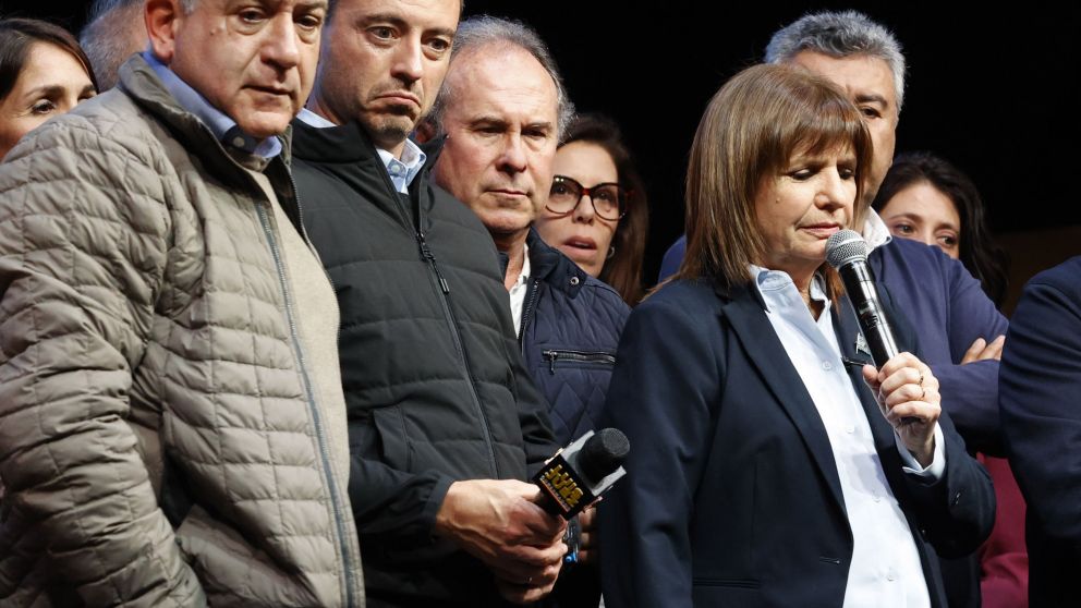 Patricia Bullrich estuvo presente en el búnker de Luis Juez (Télam).