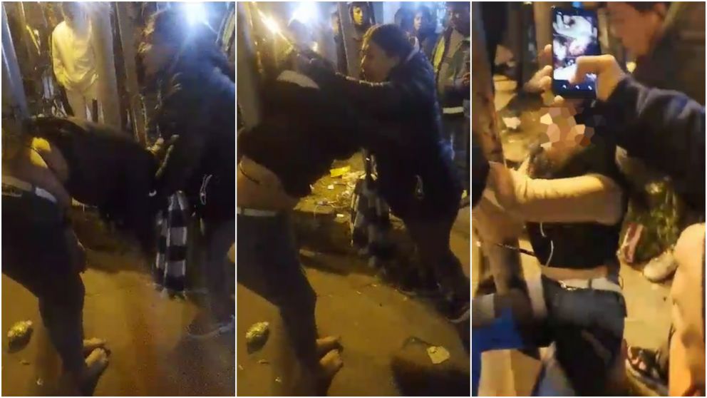 Violenta agresión a una "mechera" que habría robado un celular.