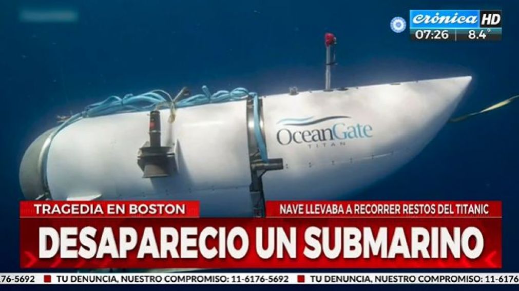 Desapareció submarino que recorría los restos del Titanic