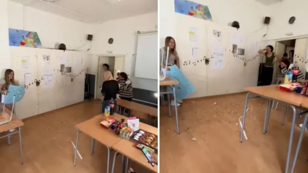 Le hicieron un festejo sorpresa a su profesora, pero sucedió algo inesperado que se hizo viral (Imagen captura vídeo).