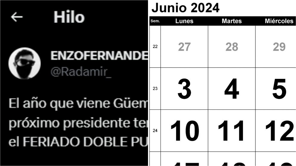 Miró el calendario y exigió una semana laboral de un día en 2024: “Feriado doble puente”