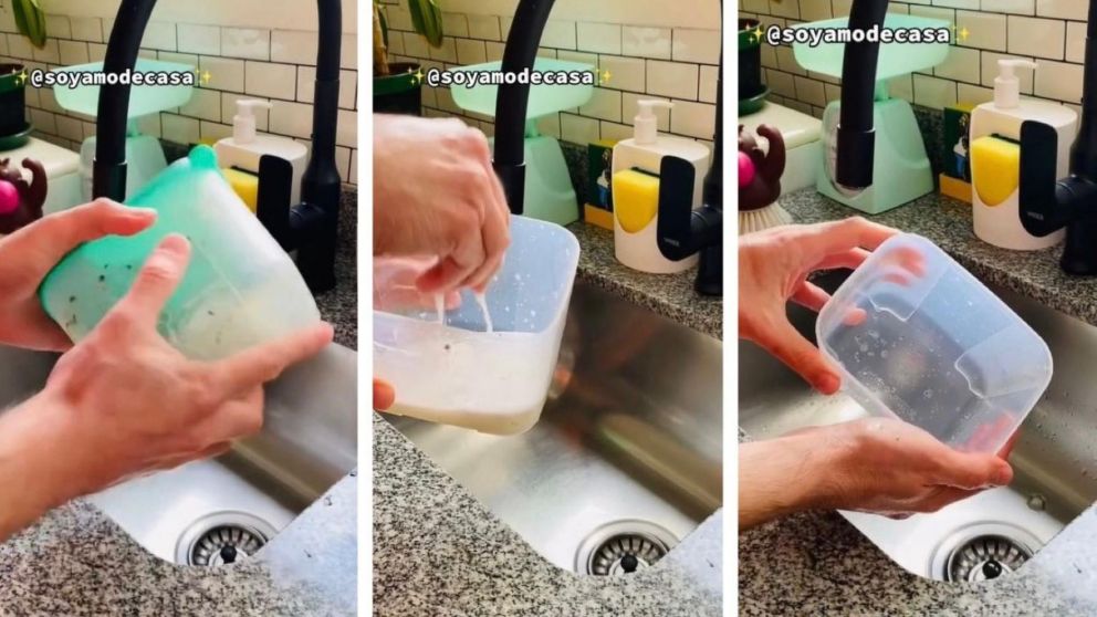 TikTok: el mejor truco para sacar la grasa de los tápers sucios.