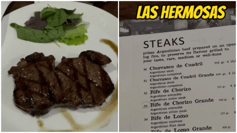 Un joven argentino fue a un restaurante de carnes en Países Bajos y es viral (TikTok/@banshh).