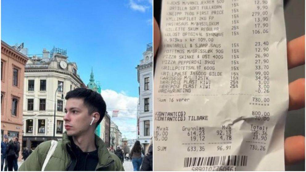 Cu�nto le cost� hacer las compras del supermercado en Noruega.