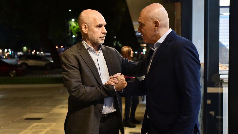 La imagen que subió Horacio Rodríguez Larreta junto a José Luis Espert (Twitter).