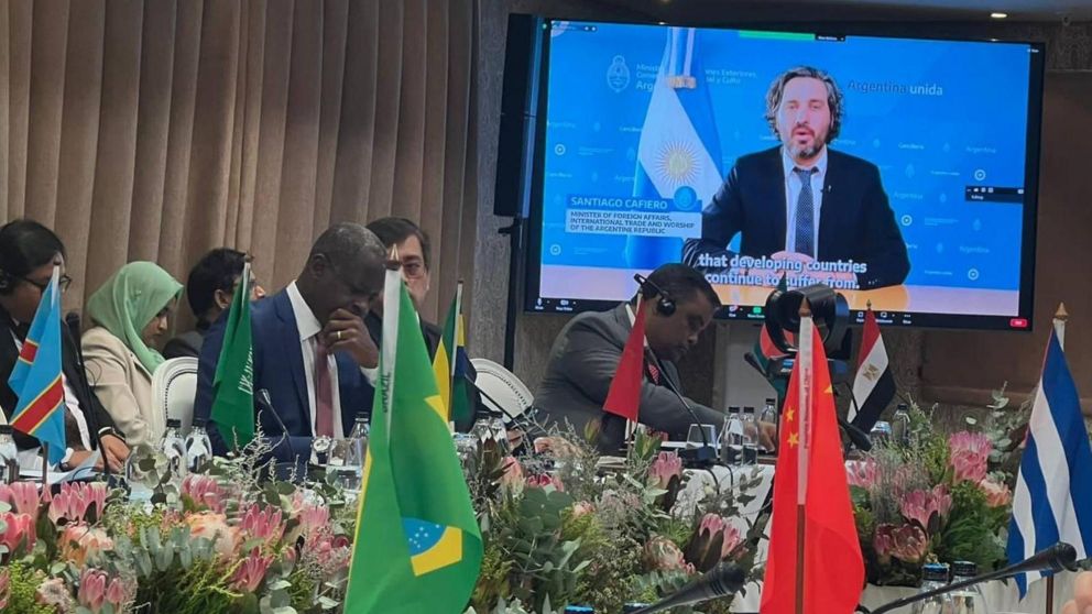 Santiago Cafiero, en la cumbre de cancilleres BRICS: "Los problemas globales no pueden resolverse unilateralmente.