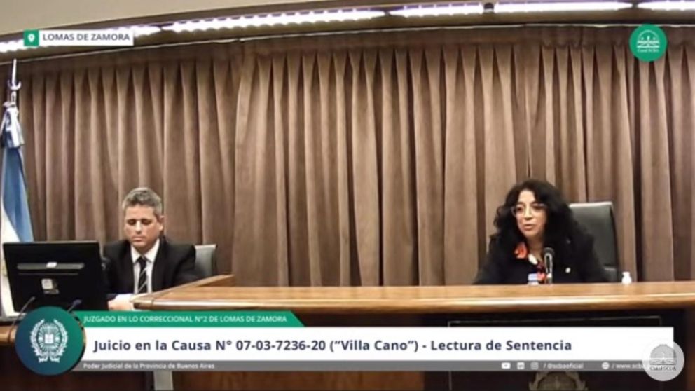 El veredicto fue leído en el Juzgado Correccional 2 del Departamento Judicial de Lomas de Zamora (Captura).
