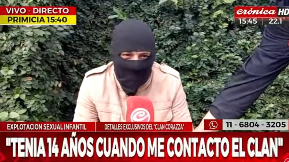 Detalles exclusivos del Clan Corazza: víctima de explotación sexual infantil rompió el silencio en Crónica HD.
