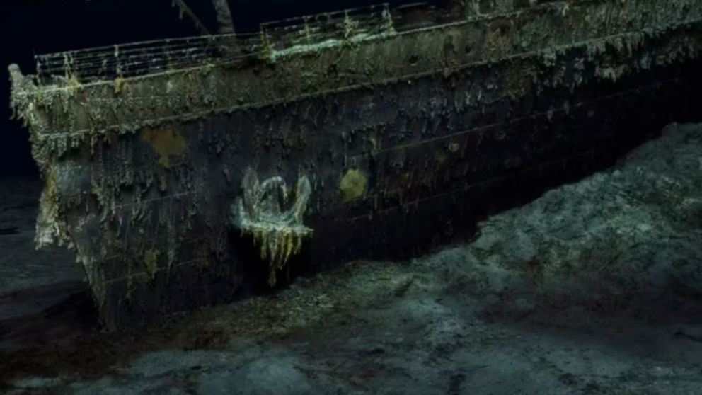 La proa del Titanic fue escaneada por los investigadores (Twitter).