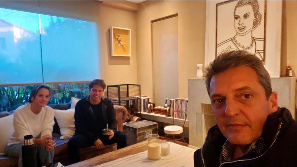 Sergio Massa junto a Axel Kicillof y Malena Galmarini.
