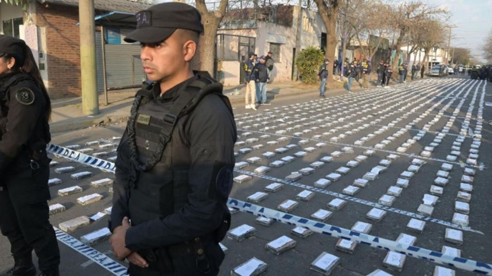 El operativo en el que se incautó la droga que iban a llevar desde Rosario a Dubái en agosto de 2022 (Télam/Archivo).