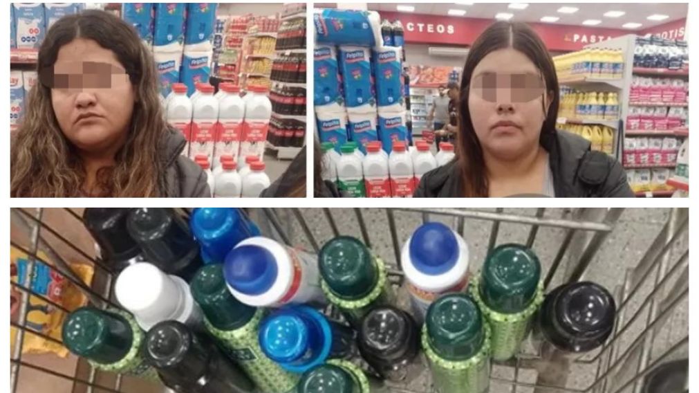 Las "mecheras" y la mercader�a robado. Foto gentileza Nuevo Diario.