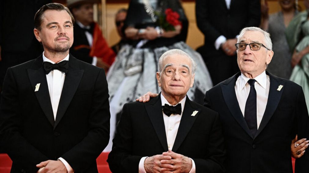 Scorsese junto a De Niro y Di Caprio (AFP).