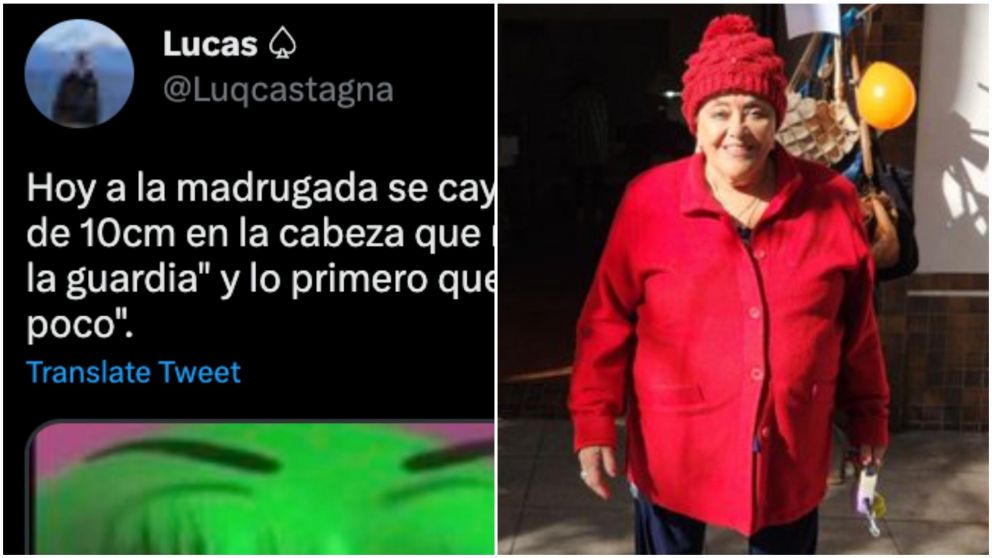 Un joven contó la insólita reacción de su abuela tras un accidente doméstico y es viral (Twitter/@Luqcastagna).