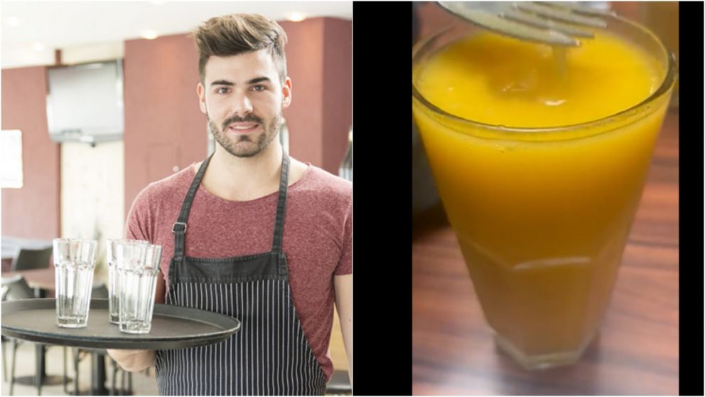 Un hombre escrachó al mesero que lo atendió en un restaurante.