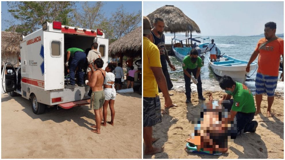 Violento ataque a un grupo de argentinos en una playa de México (Twitter/@azucenau).