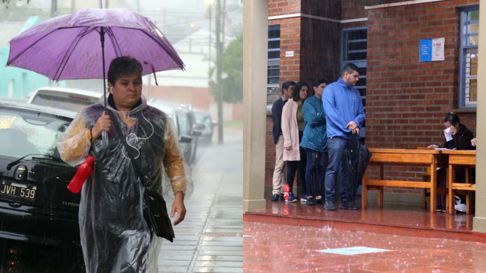 La lluvia no impidió que los votantes concurran a las escuelas.