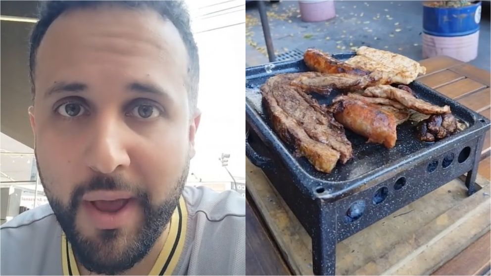 Espa�ol visit� Argentina y qued� fascinado al mostrar c�mo es comer una parrilla para dos personas: "Todo perfectamente pensado"