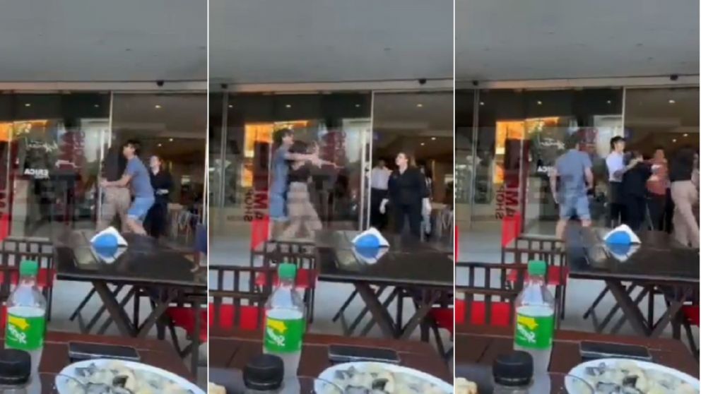 Una turista golpe� a los empleados de un bar porque cerraron la cocina y termin� detenida (Imagen captura v�deo).