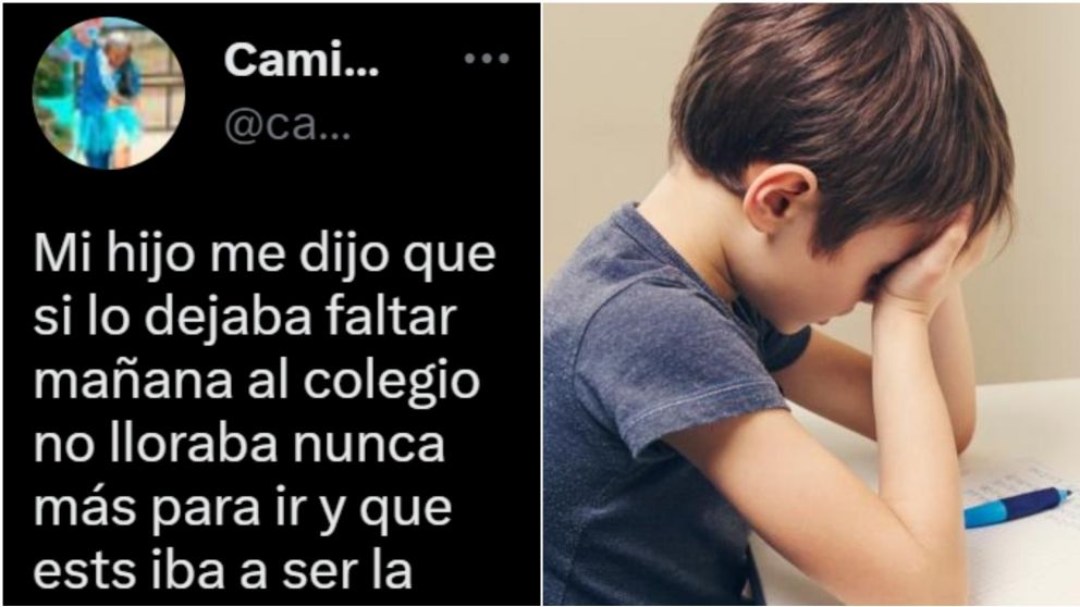 Una madre implement� un truco para que su hijo deje de llorar al momento de ir al colegio.