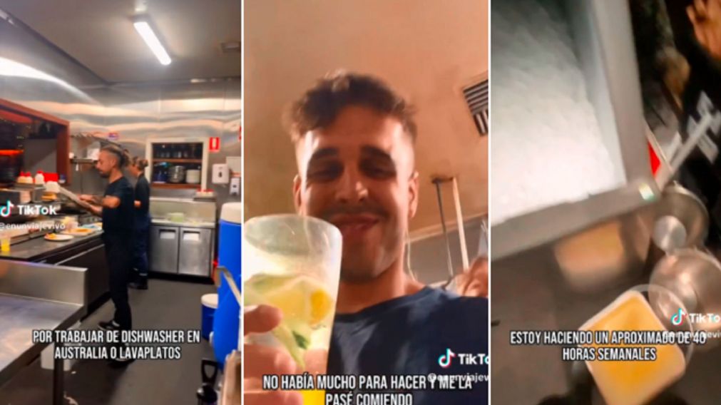 Un joven argentino trabaja como "lavaplatos" en Australia, contó cuánto gana por semana y causó furor en las redes