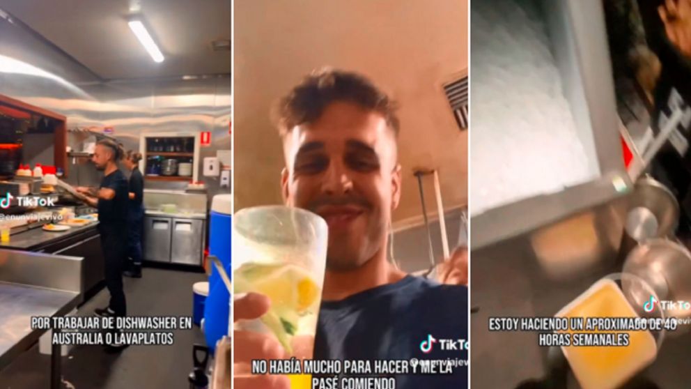 Un joven argentino trabaja como "lavaplatos" en Australia, contó cuánto gana por semana y causó furor en las redes