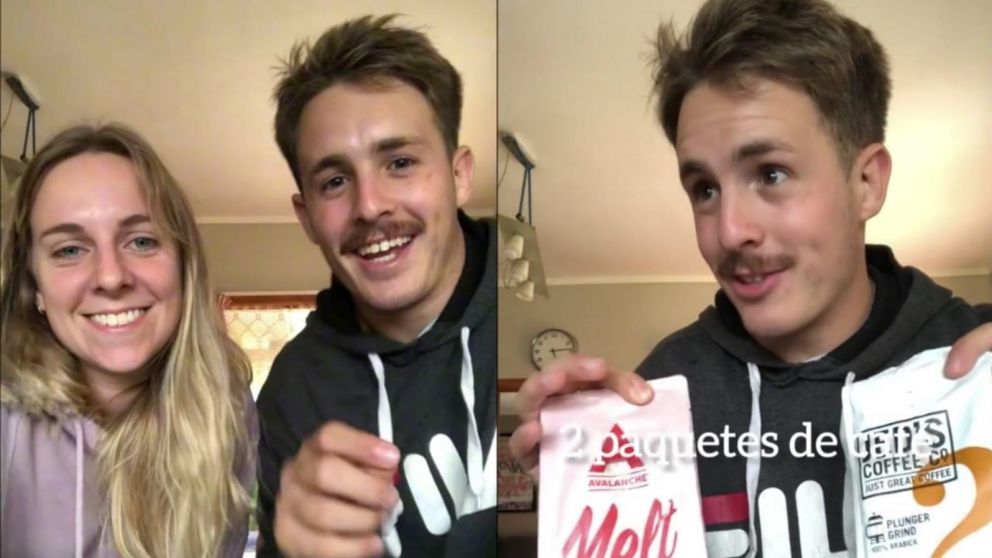 Son argentinos y se volvieron viral en TikTok tras mostrar todos los productos que compraron con s�lo un d�a de trabajo en Nueva Zelanda.