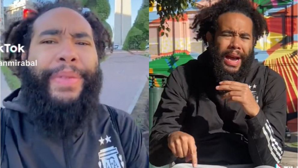 Morgan Mirabal, un usuario de TikTok venezolano que recorre el mundo, se hizo viral después de explicar por qué para él es mejor vivir en Argentina que en Estados Unidos (TikTok / @morganmaribal).