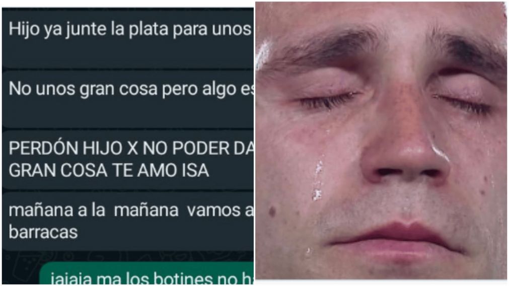 La mamá le regaló unos botines de fútbol y su historia es viral (Twitter/@IsaiasTorress9).