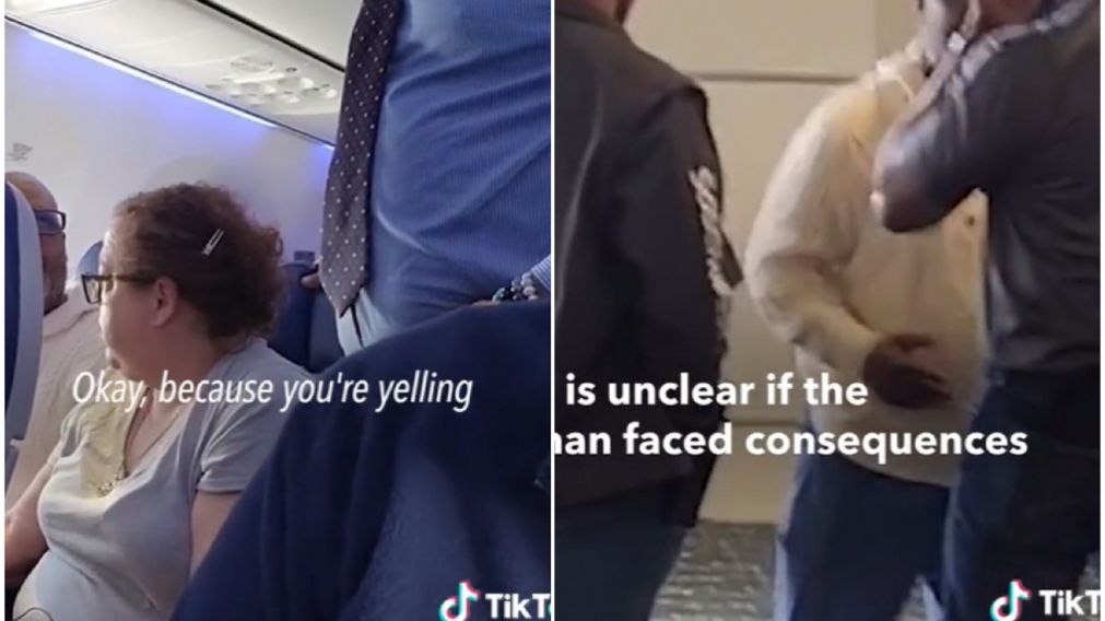 Un pasajero enloqueció durante un vuelo tras escuchar los llantos de un bebé (Tiktok / @hotspotmedia).