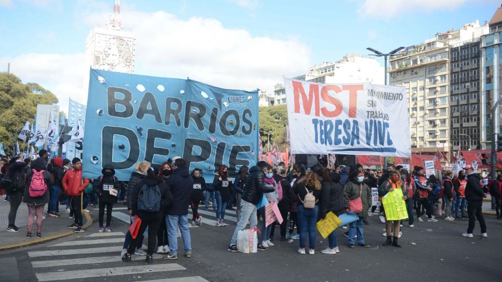 Organizaciones sociales nucleadas en la Unidad Piquetera realizaron un nuevo acampe en Plaza de Mayo (Hernán Nersesian / Crónica / Archivo).