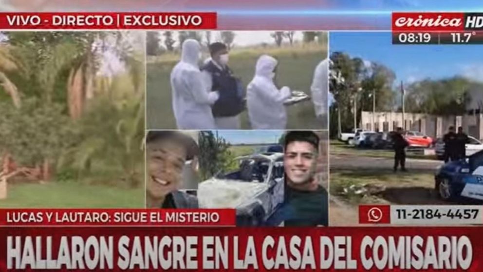 Encuentran rastros de sangre y ropa quemada en la casaquinta de un comisario (Captura de Crónica HD).