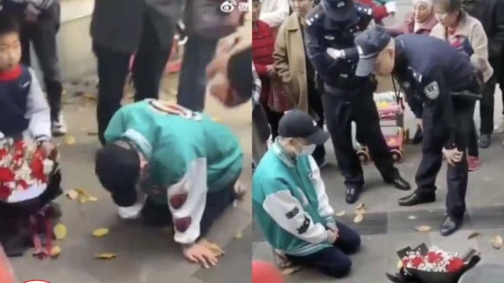 Un joven pasó 21 horas de rodillas rogándole a su ex para que lo perdonara (Imagen redes sociales).