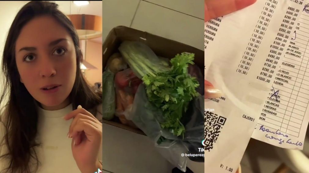 Se volvió viral en TikTok tras mostrar su reacción al ver lo que gastó en la verdulería.